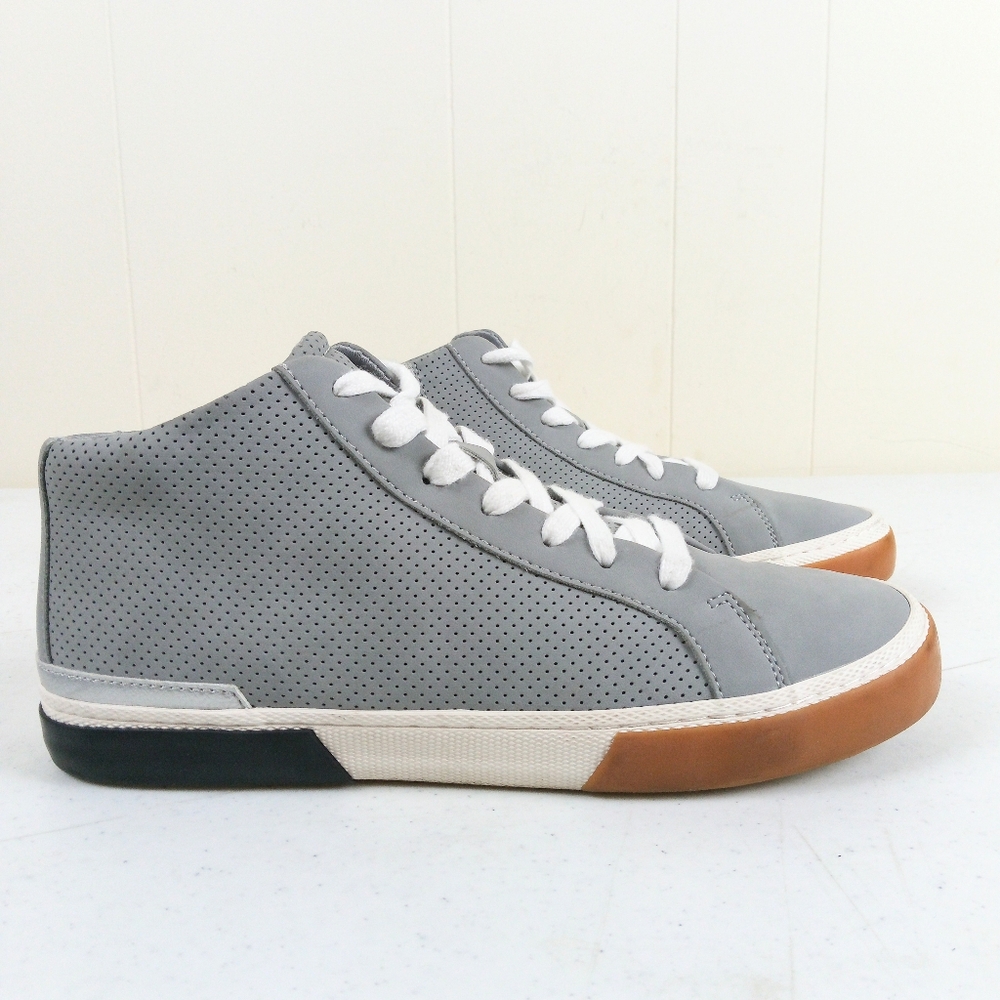 A New Day Women Luna Sneakers Size 8 Gray Mid Lace Up Side Zip